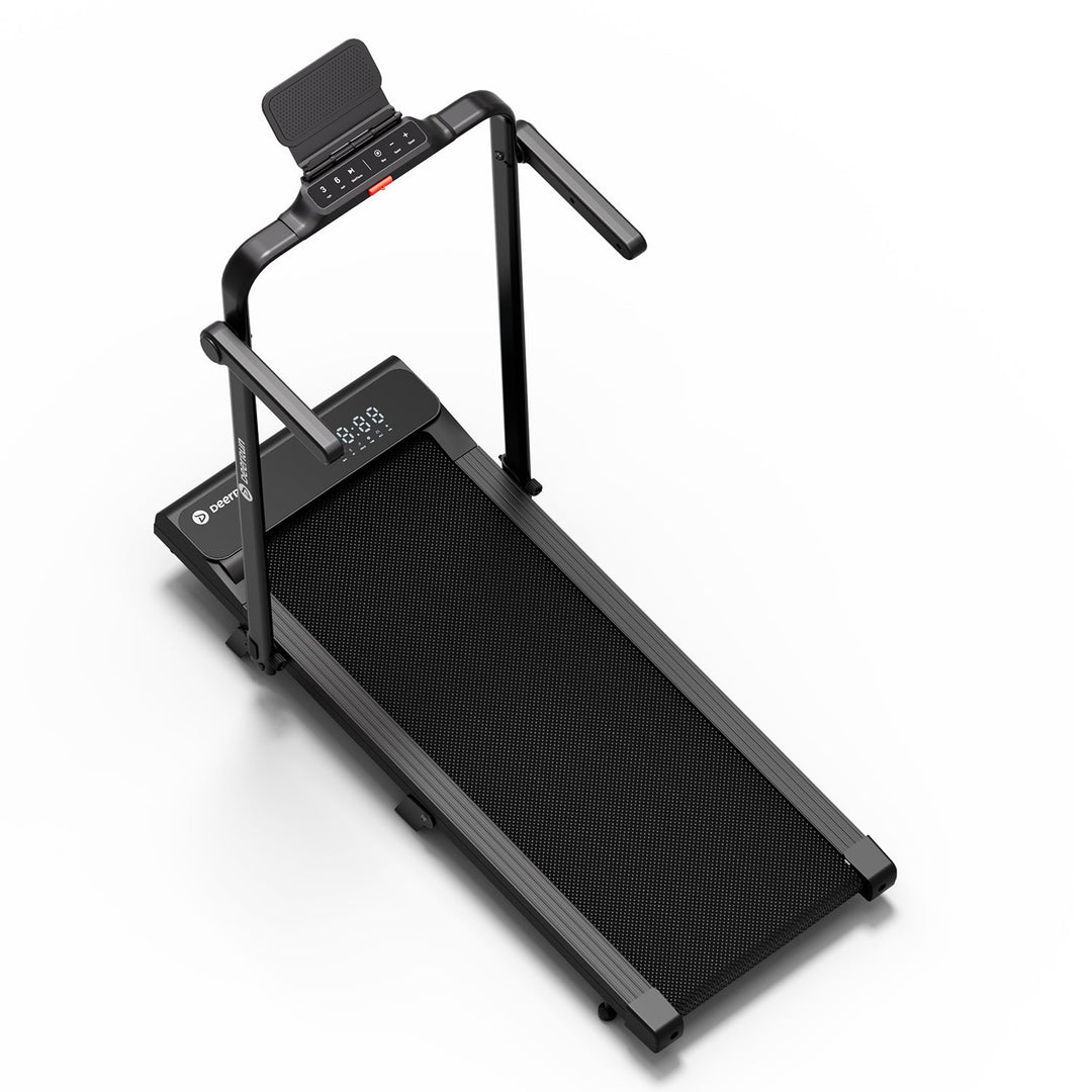 DeerRun A6 Plus Quiet 2-in-1 Foldable Treadmill for Home Walk, Run &amp; Save Space -With 5% Incline, Handlebar &amp; Full Display Screen