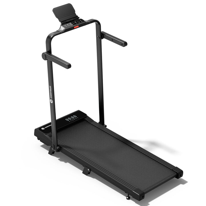 DeerRun A6 Plus Quiet 2-in-1 Foldable Treadmill for Home Walk, Run &amp; Save Space -With 5% Incline, Handlebar &amp; Full Display Screen