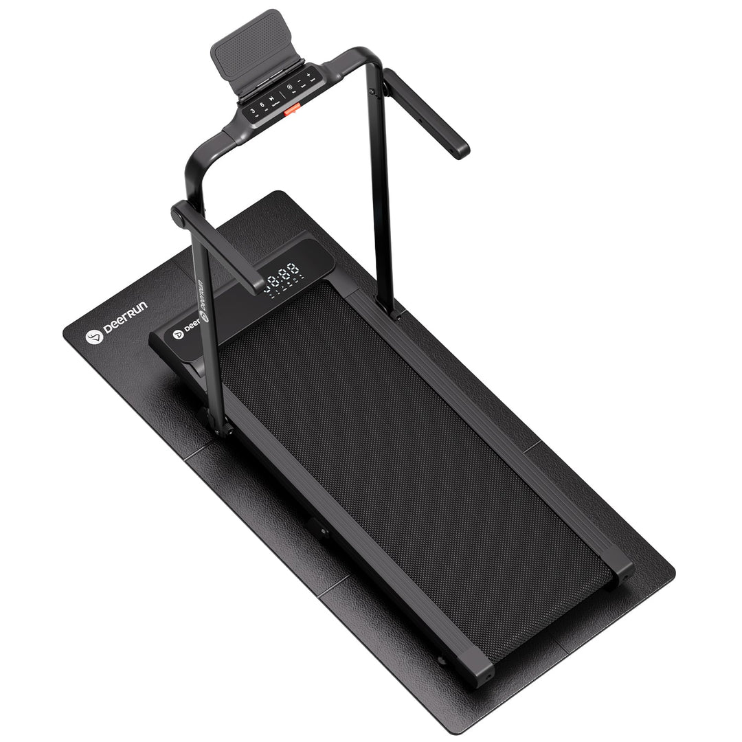 DeerRun A6 Plus Quiet 2-in-1 Foldable Treadmill for Home Walk, Run &amp; Save Space -With 5% Incline, Handlebar &amp; Full Display Screen