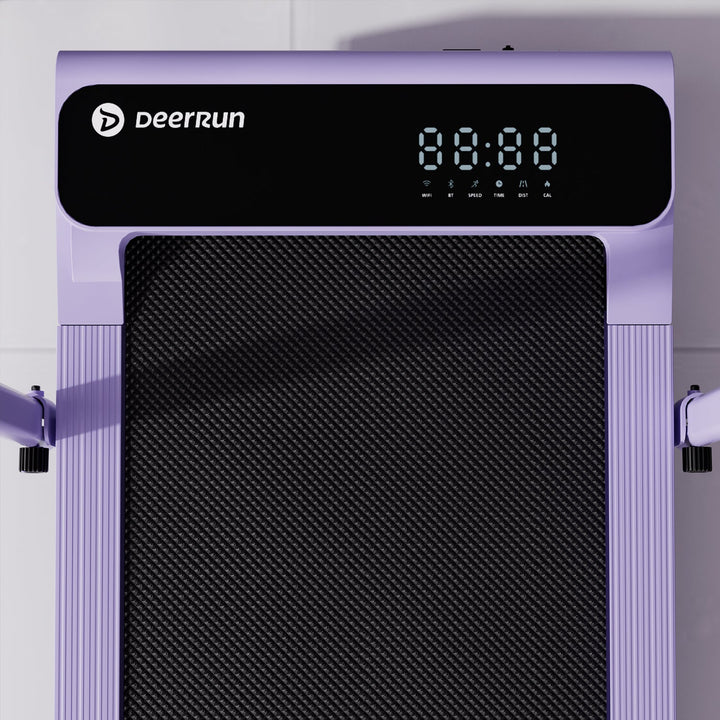 DeerRun A6 Plus Handle 5% Incline 2 in 1 Foldable Treadmill with Whole Screen Upgraded Chip &amp; NFC Support | 300 lbs, 7.5 mph, Purple