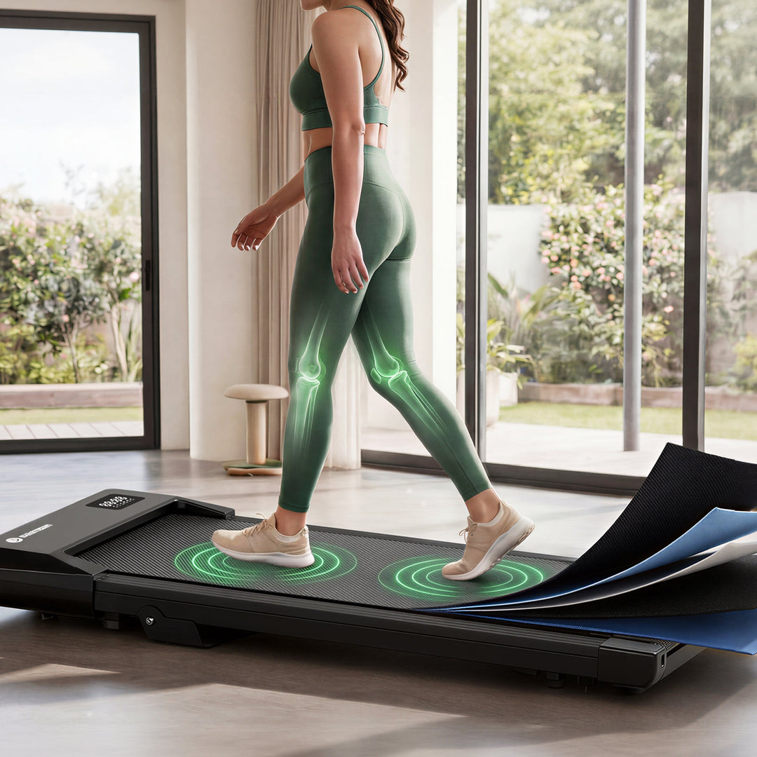 DeerRun Q2 Urban 7% Incline Under-desk Walking Pad with Smart Control | Black