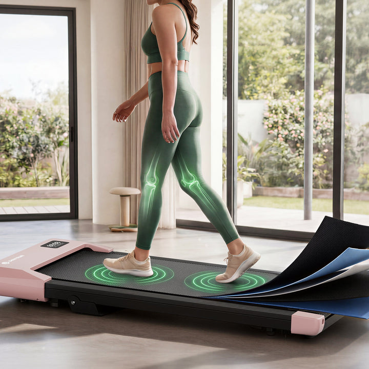 DeerRun Q2 Urban 7% Incline Under-desk Walking Pad with Smart Control | Rose Gold
