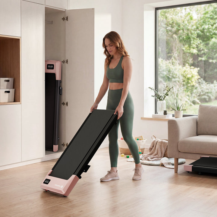DeerRun Q2 Urban 7% Incline Under-desk Walking Pad with Smart Control | Rose Gold