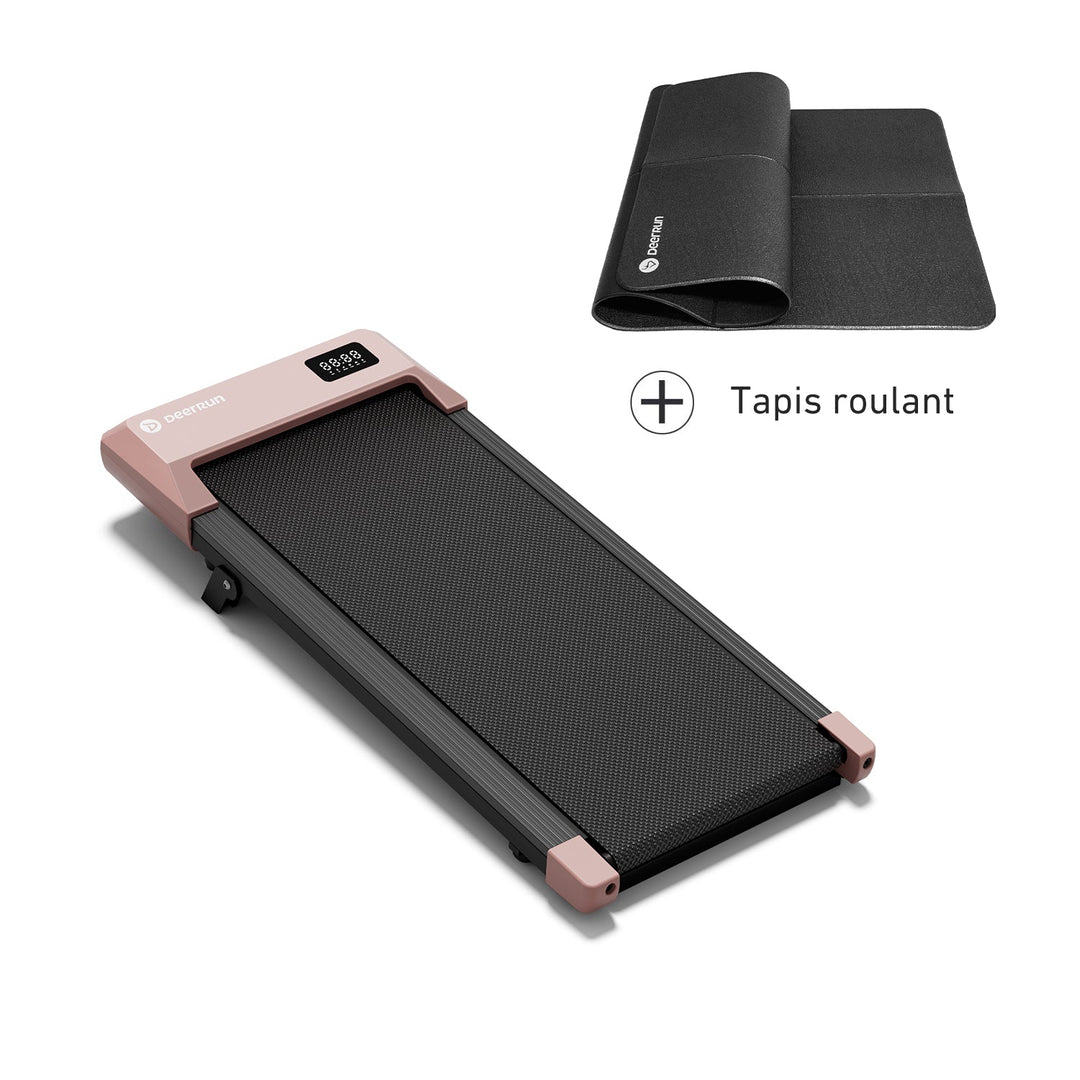DeerRun Q2 Urban 7% Incline Under-desk Walking Pad with Smart Control | Rose Gold