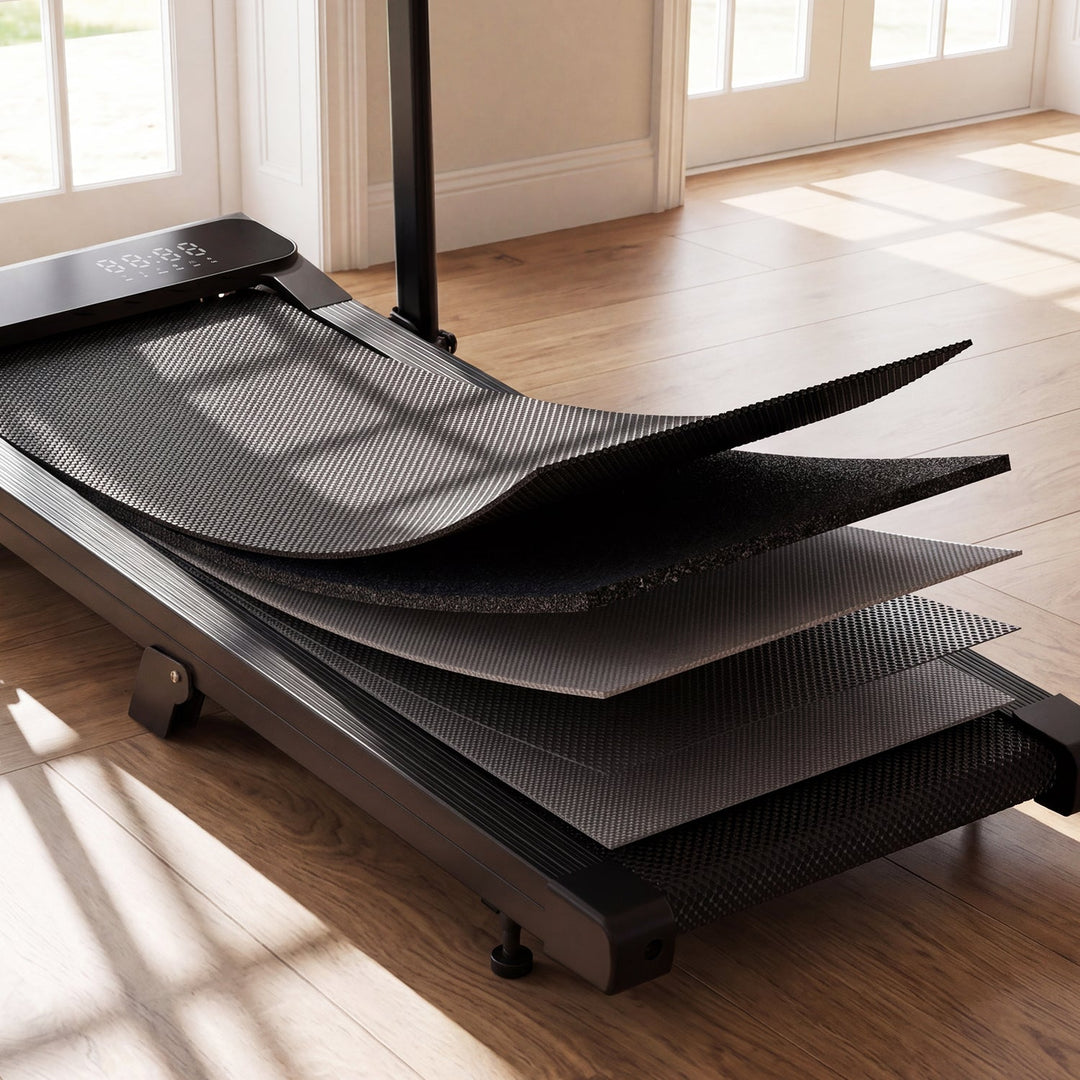 DeerRun A6 Plus Quiet 2-in-1 Foldable Treadmill for Home Walk, Run &amp; Save Space -With 5% Incline, Handlebar &amp; Full Display Screen