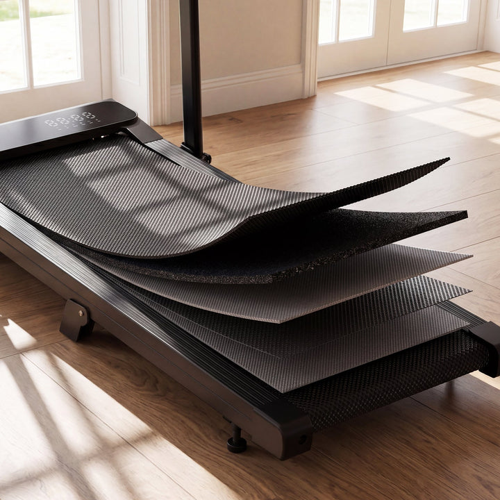 DeerRun A6 Plus Quiet 2-in-1 Foldable Treadmill for Home Walk, Run &amp; Save Space -With 5% Incline, Handlebar &amp; Full Display Screen