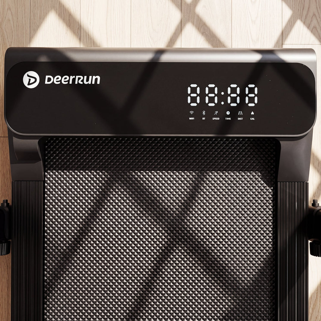 DeerRun A6 Plus Quiet 2-in-1 Foldable Treadmill for Home Walk, Run &amp; Save Space -With 5% Incline, Handlebar &amp; Full Display Screen