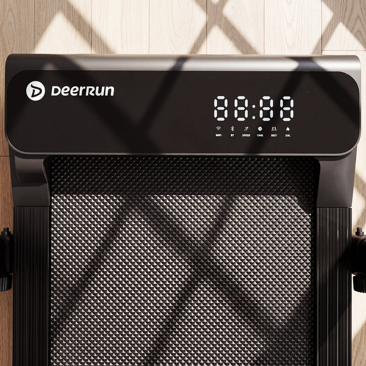 DeerRun A6 Plus Quiet 2-in-1 Foldable Treadmill for Home Walk, Run &amp; Save Space -With 5% Incline, Handlebar &amp; Full Display Screen