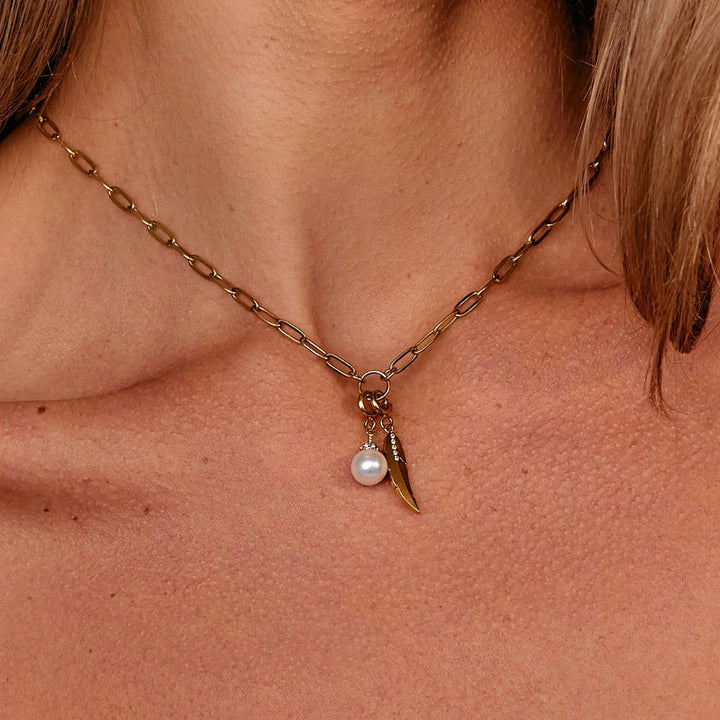 Crystal Feather Charm