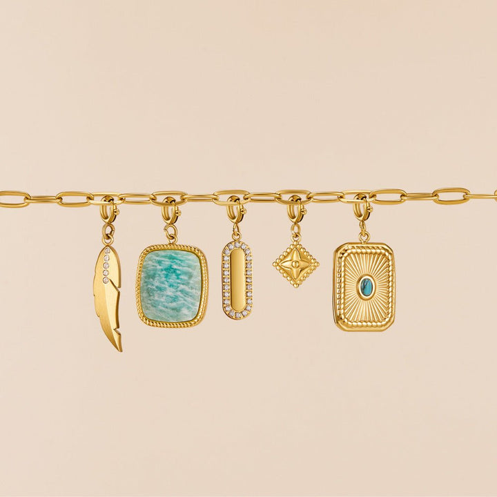 Green Amazonite Stone Charm