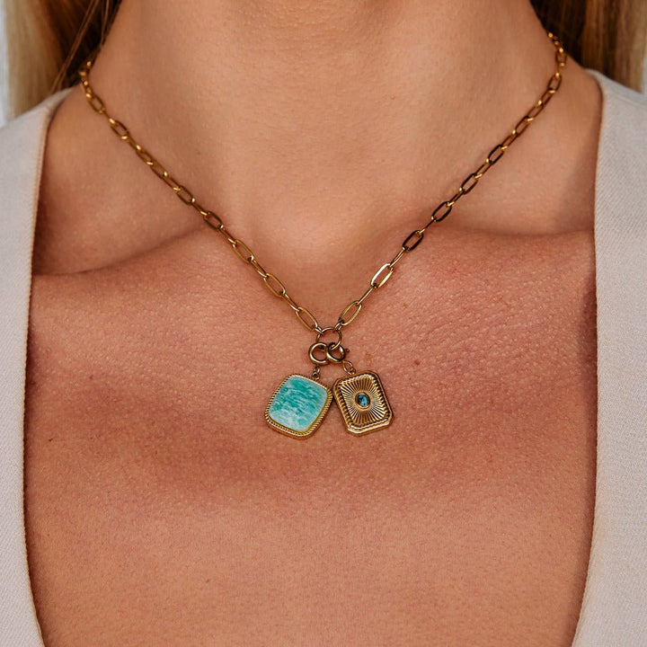 Green Amazonite Stone Charm