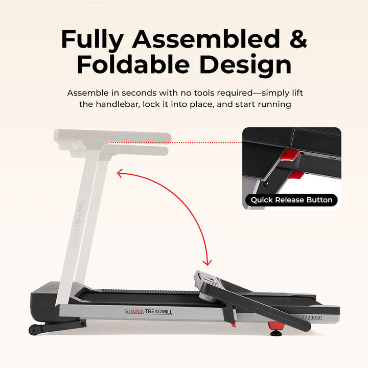 OneClick-Fold 20" Smart Auto Incline Treadmill With No Assembly Required