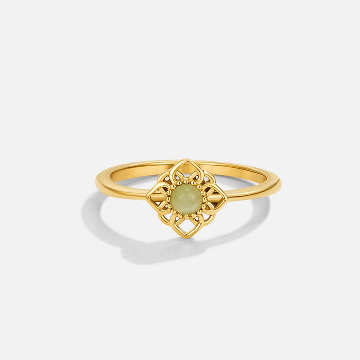 Vintage Lotus Flower Opal Ring VIP