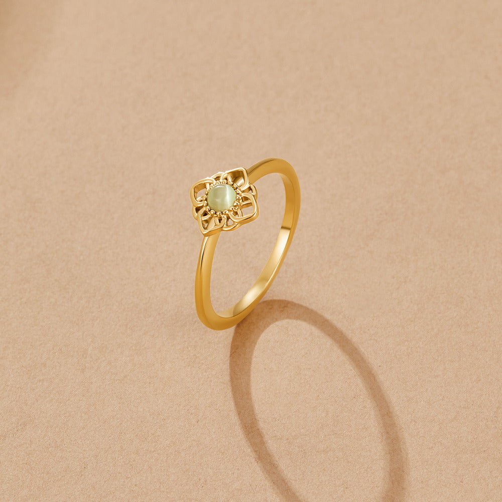 Vintage Lotus Flower Opal Ring VIP