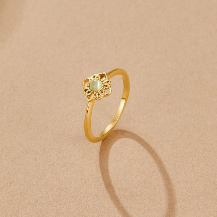 Vintage Lotus Flower Opal Ring VIP